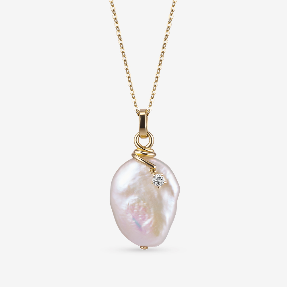 14K, 18k 스텔라 캐시진주 참 펜던트(랩 다이아몬드)*NEW